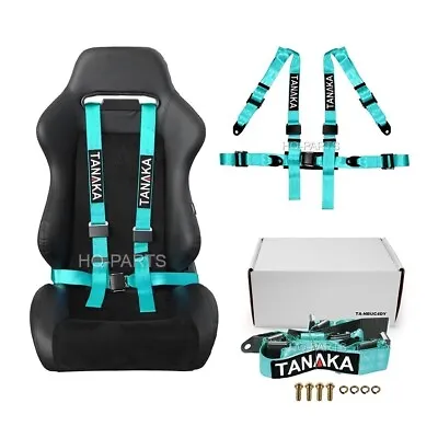 1 Tanaka Universal Mint Green 4 Point Ez Release Buckle Racing Seat Belt Harness • $42.99