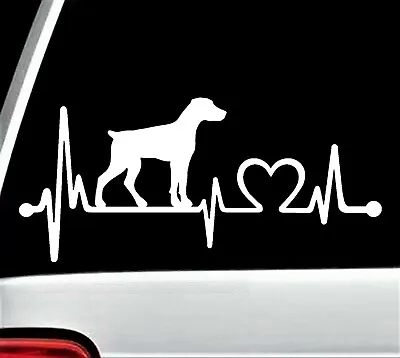 £4.10 • Buy Doberman Pinscher Natural Ears Heartbeat Lifeline Decal Sticker For Car BG779