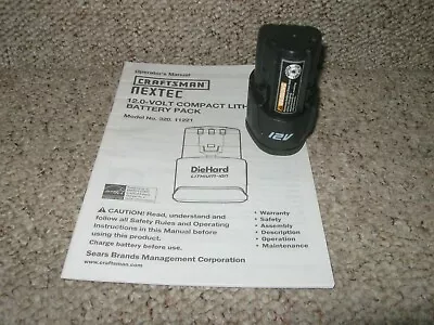 NEW Craftsman 12V  Nextec Compact Lithium-Ion Battery 320.11221 + Owner Manual • $34.35