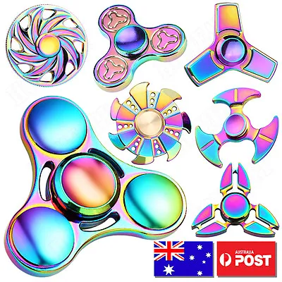 $7.23 • Buy 3D Rainbow Fidget Hand Spinner Finger EDC Focus Stress Reliever Toys Kids Adults
