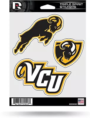 Virginia Commonwealth University Rams VCU 3 Piece Decal Sheet Triple Sticker • $13.79