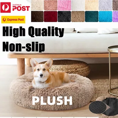 $52.95 • Buy Dog Cat Pet Calming Bed Warm Soft Plush Round Nest Comfor Kennel Sleeping Cave 