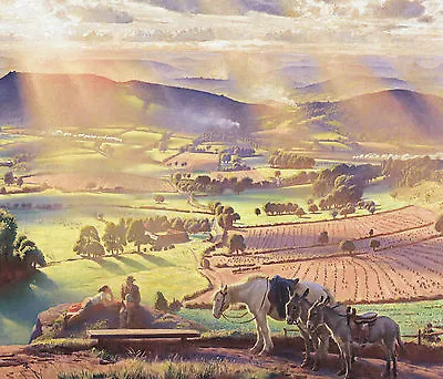 Harvest Nr Colwell Malvern Herefordshire Laura Knight Print 10 X 12 Mount SUPERB • £21.95