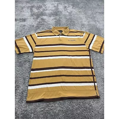 Vintage Marithe Francois Girbaud Shirt Mens 2XL XXL Brown Striped Hip Hop Polo • $28