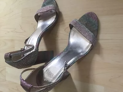 Faith Size 7 Ladies Rainbow Sparkly Shoes • £10