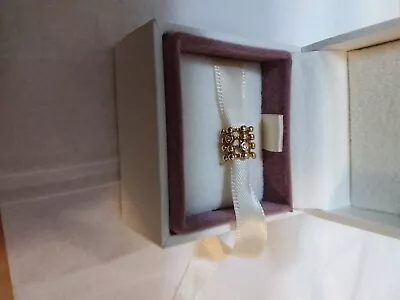 $400 • Buy RARE Authentic Pandora 14ct Gold Diamond Matrix Charm #750313D