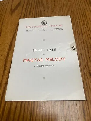 Magyar Melody His Majestys Theatre 1939 • £4.25