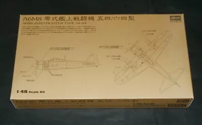 Hasegawa 1/48 A6M8 ZERO FIGHTER TYPE 54/64 Model Kit 09991 • $9.90