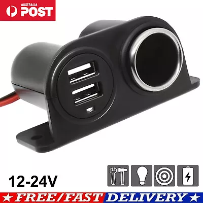 Dual USB Car Cigarette Lighter Socket Splitter Charger Power Adapter Outlet 12V • $11.21