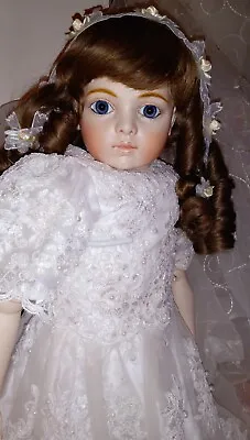 Mimi Huge! French Antique Reproduction Bru Doll 28 Inches Tall Human Hair Wig  • $799