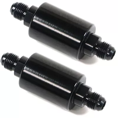 2PCS Universal -6AN Inline Fuel Filter High Flow 100 Micron Cleanable AN6 6AN • $19.99