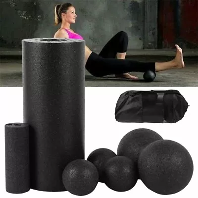 $21.20 • Buy Yoga Massage Roller & Fitness Ball Foam Roller Set For Back Pain Muscle Rele;;b
