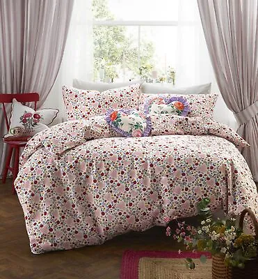 Cath Kidston Duvet Cover Bedding Set Floral Heart Frill 100% Cotton 3 Sizes • £39.99