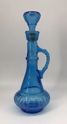 MCM Glass Genie Bottle Liquor Decanter Aqua Blue Jim Beam Empty KY-230 Vintage  • $135.02