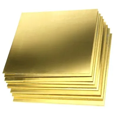 0.1 0.2 0.5 0.8 Mm Thickness Brass Sheet Metal Thin Plate Foil 100x100mm • £2.45