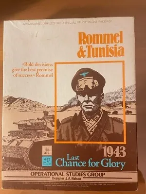 $45 • Buy Rommel & Tunisia: 1943 Last Chance For Glory; OSG, War Game, Unpunched