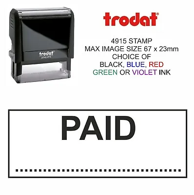 Paid Rubber Stamp Trodat Self Inking 4915 Accounts Business Office Shop Hotel • £13.95