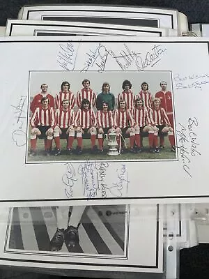 Sunderland Team 1973 FA Cup Winners Signed Picture A4 (V) • £25