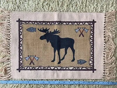 Hand Woven Textile MOOSE Made In MONTANA Cabin DECOR - 23” X 13” Arrowheads • $7