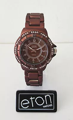 £30.95 • Buy ETON Ladies Watch Metal Brown & Diamante - 3052L Boxed NEW Fashion Chunky 