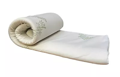 Soft Bamboo Memory Foam Bed Mattress Topper Enhancer With Removable Zipped Cover • £15.99