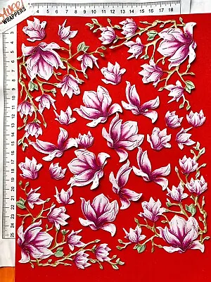 DECOUPAGE CARD Carnation Die Cut 24pcs Pink Plum Magnolia Blossom Flowers Corner • £6.79