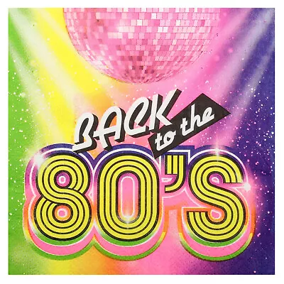 80s Party Paper Napkins Retro Neon Disco 1980s Birthday Party Serviettes X 20 • £4.50