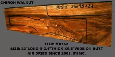 Turkish  Walnut Gun Stock Blank For Shotguns (item#b153) Chiron Walnut • £442.35