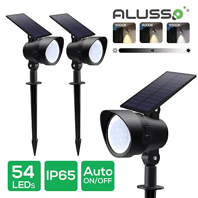 Solar Spot Lights RGB CCT Dimmable 19/54 LED Wall Light Garden Outdoor Path Lamp • £63.99