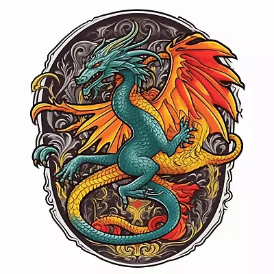 Crest Dragon Sticker Folklore Decal Sticker Decal For Car Truck Window Bumper • $2.99