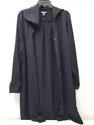 Vince Camuto Women's Long-sleeved Button-up Shirt Dress Black X-Large XL • $23.99