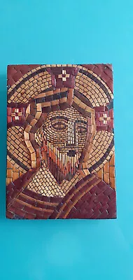 Beautiful Christ Jesus Painting In Straw Marquetry. Old Work. 11x16 Cm • $8.66