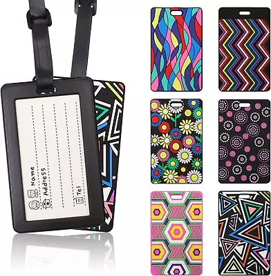 Aohcae Luggage Tags 6 Pcs Colourful Personalised Luggage Labels For Suitcase ID • £9.92