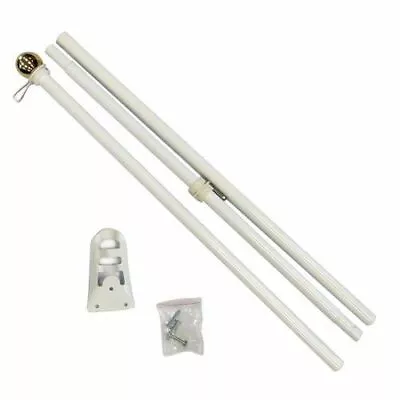 6 Ft FLAG POLE W Gold Ball Top Wall Mount Bracket  Wf • $24.99