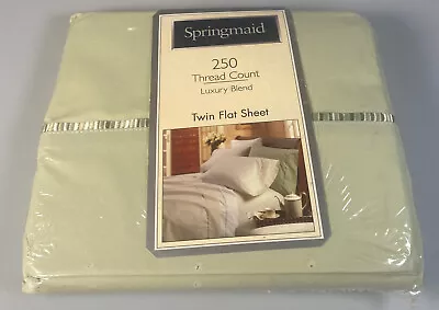 Springmaid King Flat Sheet. Mint Green Twin Flat Sheet 250 Thread Ct • $17.49