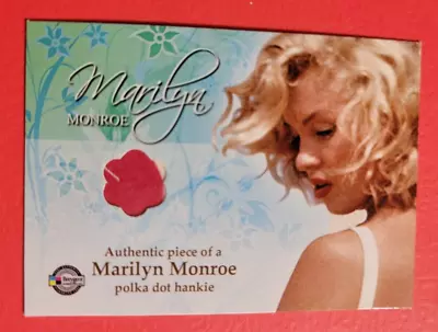 Marilyn Monroe Celebrity Worn Polka Dot Hankie Material Swatch Relic Card 2007 • $79.95