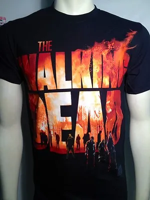 Authentic The Walking Dead Tv Show Fire Logo Zombies Hot Flames T Shirt S-3xl • $18.95