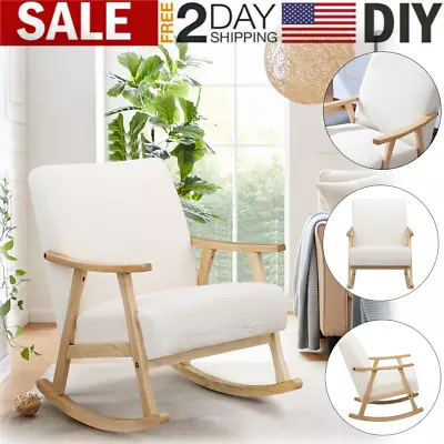 Modern Rocking Chair Upholstered Accent Recliner Armchair Living Room Rocker US • $159.99