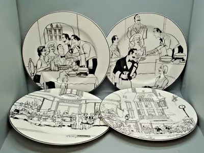 Epoch LE RESTAURANT E 120 Dinner Plate SET OF FOUR Different Scenes • $99.95