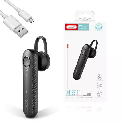 Bluetooth Headphones Wireless Headset LED Earpiece Speakerphone Black+Cable • $28.31