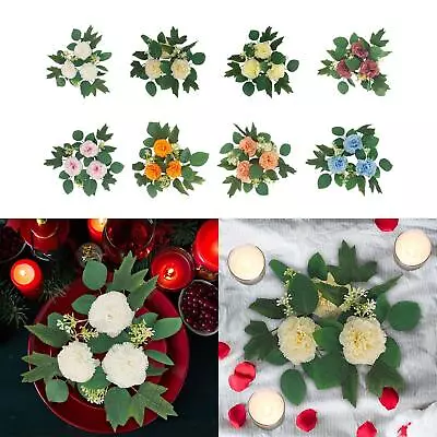 Candle Rings Garlands Small Artificial Wreaths Silk Flower Candle Rings Mini • £6.41