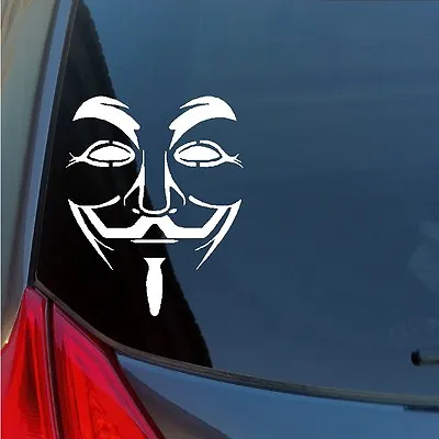 V Guy Fawkes Mask Vinyl Sticker Decal Vendetta Anarchy Revolt Rebel Anonymous • $3.95