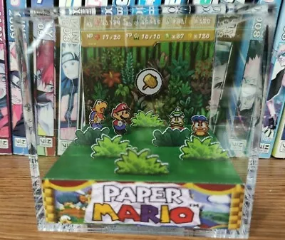 Paper Mario - Paper Mario In Battle Handmade Diorama -Gameboy Gaming Cube-Fanart • $49.99