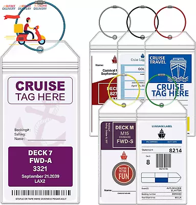 Cruise Luggage Tags For Carnival MSC Costa NCL & Princess Cruise Ships 6Pack • $11.97