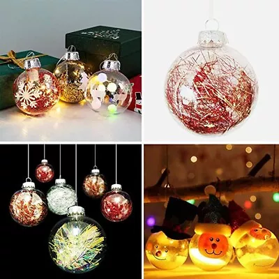 Clear Glass Balls Christmas Tree Ornaments DIY Decoration Bulk Pack Of 12 • $16.12