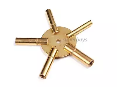 3 5 7 9 11 Sizes Brass Clock Winding Key Antique Universal Grandfather Prong • $13.89