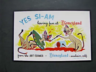 Vintage Disneyland Postcard Yes Si-am Having Fun At Disneyland Unused Mint • $9.95