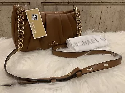 Michael Kors Clutch Small Convertible Hannah Handbag (Luggage Brown) • $129.75