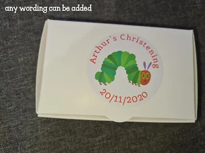 £2.99 • Buy Personalised Cake Box Birthday Party Christening Baby Shower Hungry Caterpillar
