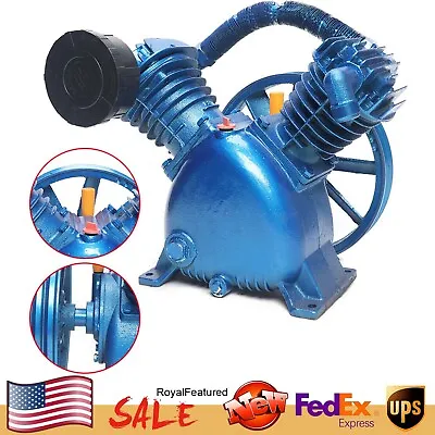 175psi 5HP V Style 2-Cylinder Air Compressor Pump Motor Head Double Stage 4KW US • $266